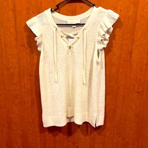 NWT Michael Kors white sweater top- large